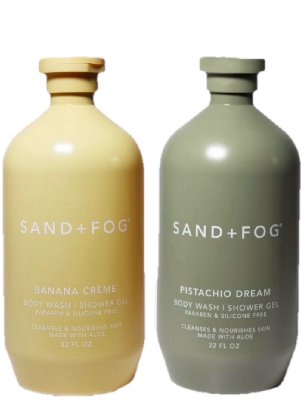 2x Sand+Fog Vanilla Body Wash Shower Gel Pistachio Dream Banana Crème 32oz Each